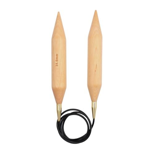 KnitPro Basix Birch: Knitting Pins: Circular: Fixed: 120cm x 35.00mm, Birchwood, Multi-Colour