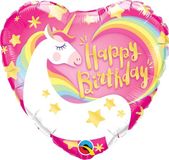 Folat Roze Hartvormige Eenhoorn Verjaardag Folieballon - 45cm