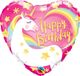 Folat Roze Hartvormige Eenhoorn Verjaardag Folieballon - 45cm