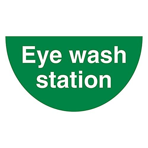 V Safety Eye Wash Station - 620x350mm - Half Moon zelfklevende vloersticker