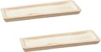 CEPEWA Set van 2x stuks rechthoekig kaarsenbord/kaarsenplateau hout 50 x 3 x 17 cm