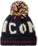 Minoti jacquard muts jongens - donkerblauw met pompon