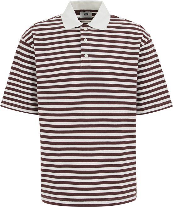 WE Fashion Heren relaxed fit gestreepte polo met structuur