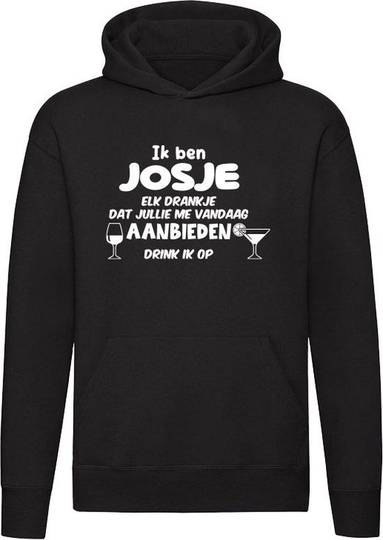 Ik ben Josje Hoodie - Zwart - Maat S