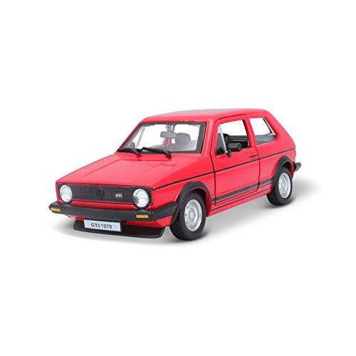 Bauer Spielwaren Bburago VW Golf 1 GTI (1979): modelauto op schaal 1:24, deuren om te openen, 19 cm, rood (18-21089R)