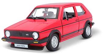 Bauer Spielwaren Bburago VW Golf 1 GTI (1979): modelauto op schaal 1:24, deuren om te openen, 19 cm, rood (18-21089R)