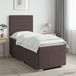 Maison Exclusive - Lit boxspring LED avec matelas Marron foncé 90 x 200 cm Tissu