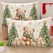 PETTI Artigiani Italiani 2 kerstkussenslopen Teddy Gold 50 x 80 cm