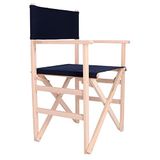 Mueblear 1001 Regie-stoel, met canvas en ongeverfd hout 51,5 x 46 x 86 cm marineblauw