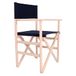 Mueblear 1001 Regie-stoel, met canvas en ongeverfd hout 51,5 x 46 x 86 cm marineblauw