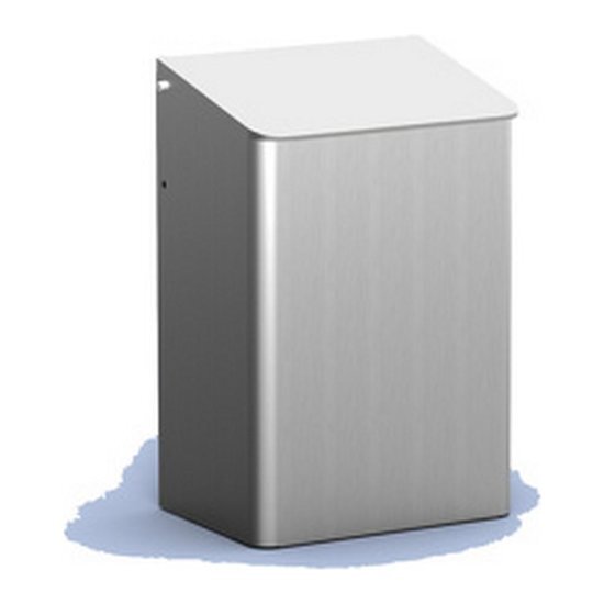- Afvalbak gesloten 6 liter aluminium voor Wandmontage van MediQo-line