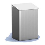 MediQo-line Poubelle fermée 6 litres Aluminium pour montage mural