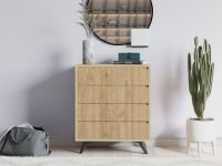 Mobistoxx Commode TUVERA 4 tiroirs chêne