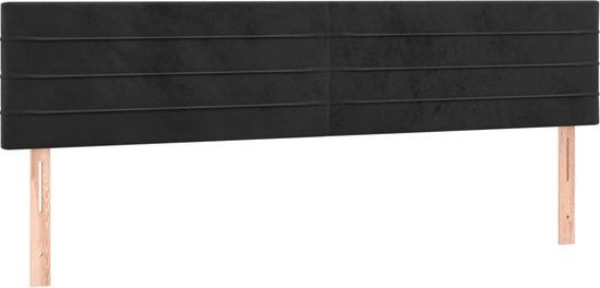 vidaXL Hoofdbord - 180x5x78/88 cm - fluweel - zwart
