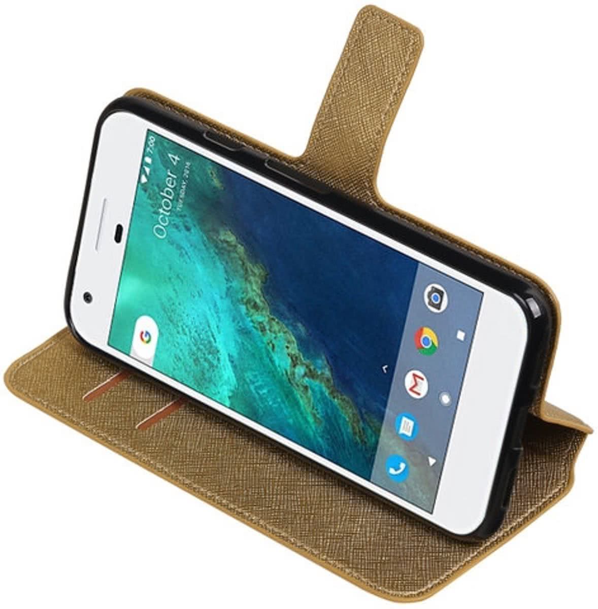 Best Cases Goud Google Pixel XL TPU wallet case booktype hoesje HM Book