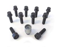 H&R Wielboutenset bolkonisch R14 M14x1.50 - Lengte 43mm - Zwart - 10 stuks - incl. wielsloten