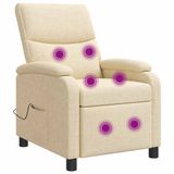 vidaXL Relaxstoel Crèmekleurig Stof