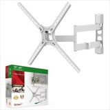 Barkan Witte TV Muurbeugel, 13 - 65 Inch Zwenk / Kantel / Volledige Beweging Platte & Gebogen TV-Mount, Geschikt tot 40kg, Gepatenteerd, voor LED OLED LCD, Max. VESA 400x400