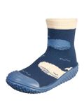 Playshoes kinderschoentjes voor in het bad: Aqua-sokje met walvis - Marine - Polyester - Maat 28/30