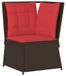 vidaXL Canapé d'angle de jardin avec coussins, couleur marron, en résine tressée