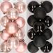 Kaemingk B.V. 24x pièces boules de Noël en plastique noir et rose clair 6 cm