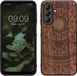 kwmobile hoesje geschikt voor Samsung Galaxy A26 5G - Houten Back Cover - Donkerbruin Indian Sun Design