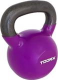 Toorx Kettlebell - Kettlebell - Gietijzer - 12 kg - Incl. Vinyl Coating - Paars