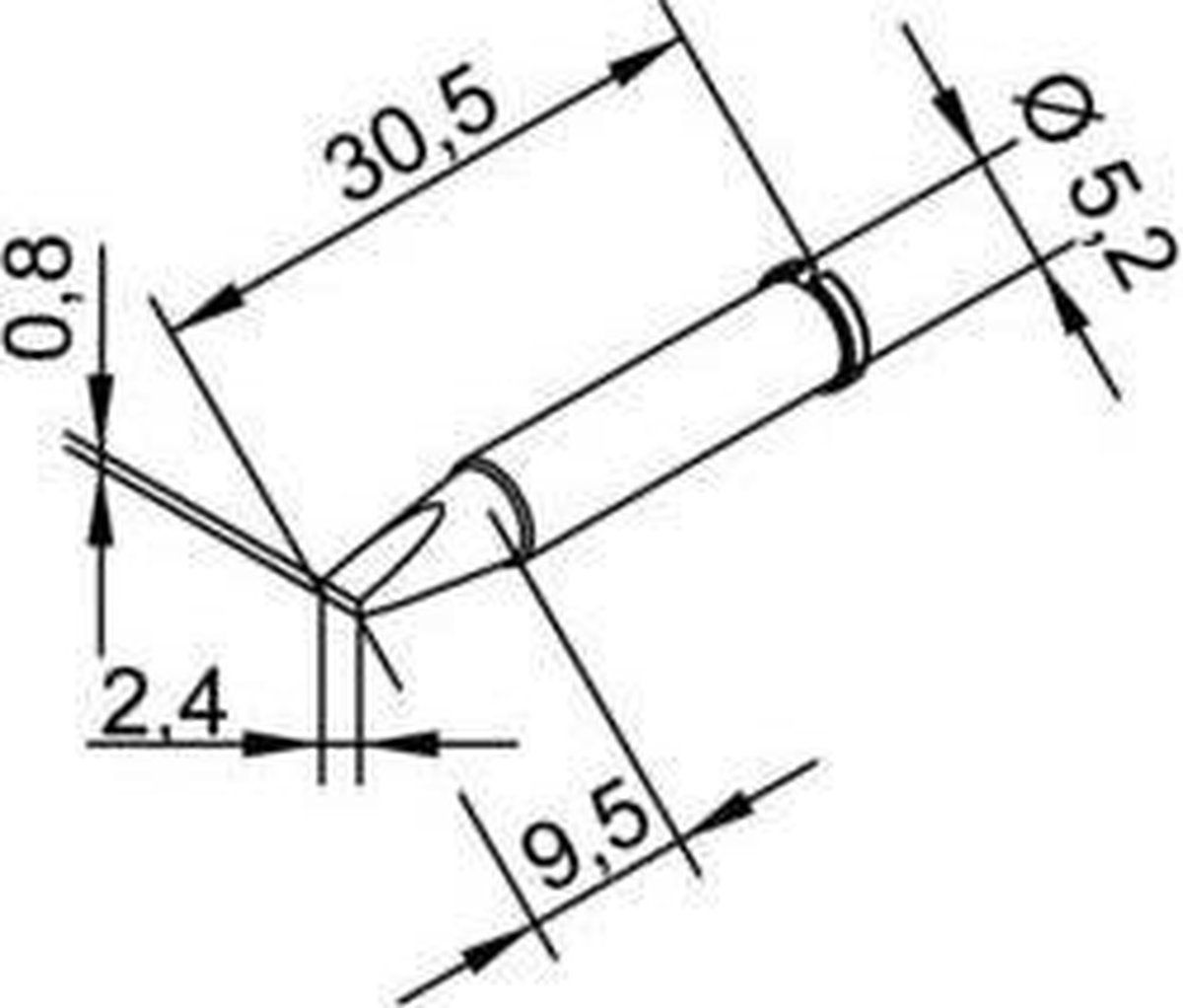 Ersa ERSADUR soldeerpunt afgeschuind, 2,4 mm, 1