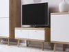 PROMI meuble TV-hifi 2 portes chêne riviera/blanc