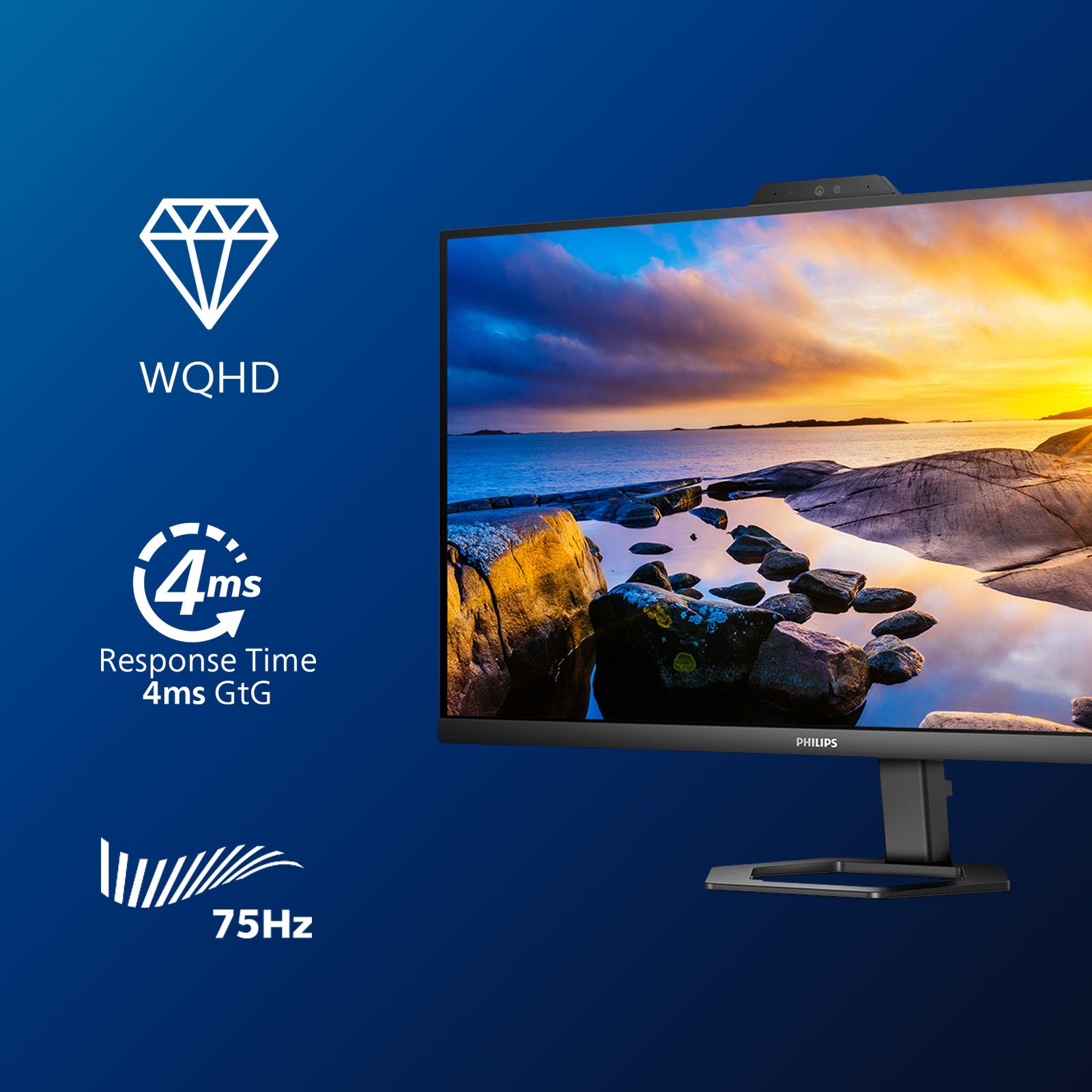 Philips 5000 series 27E1N5600HE - 27" QHD Monitor - USB-C - Webcam