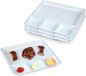 Plasticforte Assiettes Gourmet - 8x pièces - blanc - 4 compartiments - plastique - 26 x 24 cm