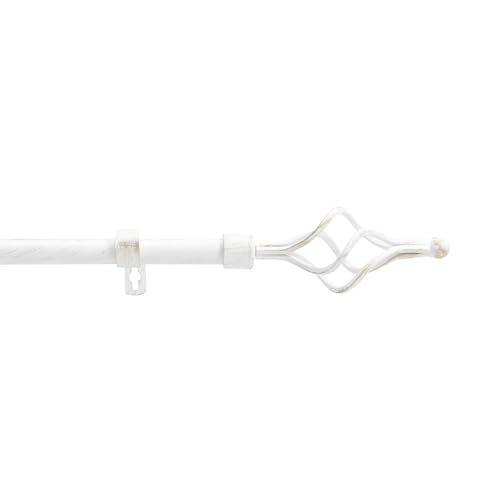 Douceur d'intérieur Twisty Uittrekbare gordijnroede - Wit/Goud - 120-210 cm