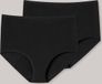 Schiesser Maxislips 2-pack katoen zwart - 95/5 Dames Onderbroek
