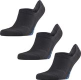 FALKE Cool Kick Bundle 3-Pack onzichtbar eenkleurig materiaal multipack footies unisex zwart - maat 46-48