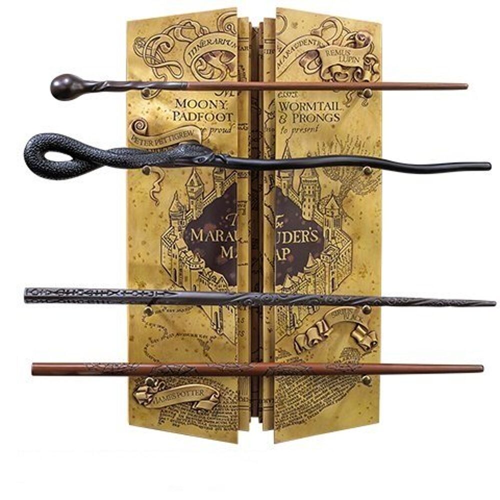 Harry Potter- 4 Wands display - Marauder's map