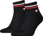 Tommy Hilfiger Unisex Retro-Design Enkelhoge Sokken, Set van 2, Maat 43-46, Zwart