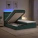 Maison Exclusive - Lit Ottoman avec matelas et éclairage LED, vert foncé, 180 x 200 cm, revêtement en velours