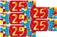 Bellatio Decorations 5x 25 Jaar leeftijd stickers 19 x 6 cm - 25 jaar verjaardag/jubileum versiering 5 stuks
