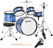 VEVOR 5-Delige Drumset voor Kinderen met 14-Inch (35,6 Cm) Bastrommel Blauw