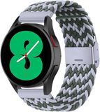 By Qubix - Braided nylon bandje voor Huawei Watch GT 4 / GT 5 (41mm) & GT 5 Pro (42mm) - Groen/Grijs