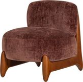 WOOOD Runi Fauteuil - Hout/Velvet - Paars/Bruin - 69x64x72
