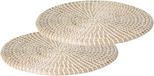 Secret de Gourmet Tafel Placemat - Set van 6x stuks - zeegras - wit - D35 cm