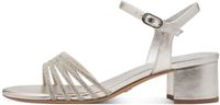 Tamaris - Dames - Platte sandalen - Zilverkleurig - Maat 36