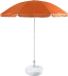 Merkloos Oranje lichtgewicht strand/tuin basic parasol - van nylon - Dia 200 cm - met vulbare parasolvoet wit van plastic