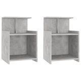 VidaXL Nachtkastjes - Set van 2 - Betongrijs Hout - 40x35x60 cm