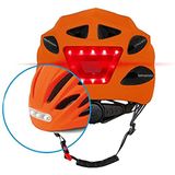BEEPER - Helm met led voor en achter voor fiets, mountainbike, elektrische step ME134 (groot, blauw)