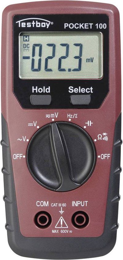 Testboy TB Pocket 100 Multimeter Digitaal CAT III 600 V