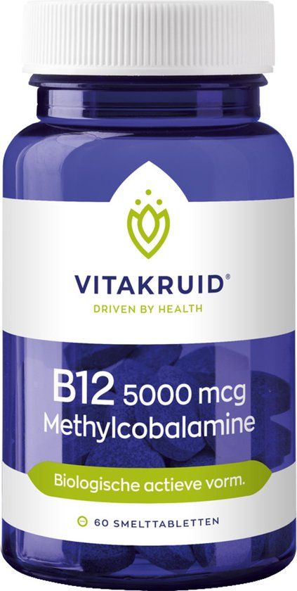 Vitakruid B12 Methylcobalamine 5000 mcg Smeltabletten - 60 stuks