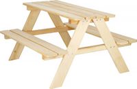 Springos Picknicktafel Kinderen Hout Naturel 90 x 79 x 50 cm