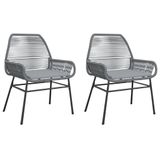 VidaXL Tuinstoelen 2 st met kussens poly rattan grijs